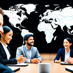 **Image Prompt:** A diverse group of business professionals from different cultural backgrounds engaged in a meeting, some are smiling, others are listening intently. The background includes a world map and digital communication icons, symbolizing global connection and intercultural communication. The overall tone is positive and collaborative, highlighting the importance of empathy and cultural understanding in successful international business.