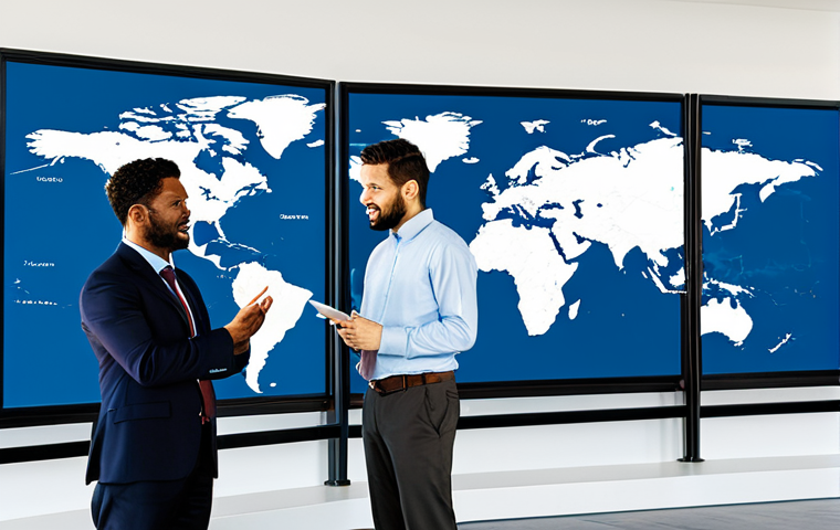 **Prompt 1: Cross-Cultural Communication Strategy**
    A diverse team of professional communicators, including individuals of various ethnicities and ages, fully clothed in modest business attire. They are collaboratively working around a large interactive screen displaying a world map with interconnected cultural data points, in a brightly lit, modern office. Some are gesturing thoughtfully, others are taking notes, demonstrating focused creativity and cross-cultural understanding. High-resolution professional photography, vibrant colors, natural lighting, perfect anatomy, correct proportions, well-formed hands, proper finger count, natural body proportions, safe for work, appropriate content, fully clothed, professional, family-friendly.