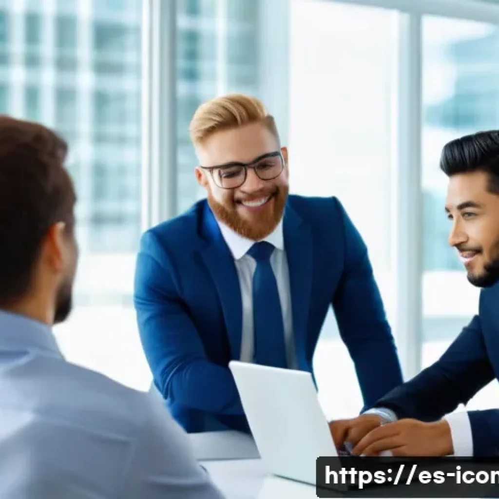 국제커뮤니케이션 관련 학위 - A diverse group of international business professionals in a modern conference room, engaged in a mu...