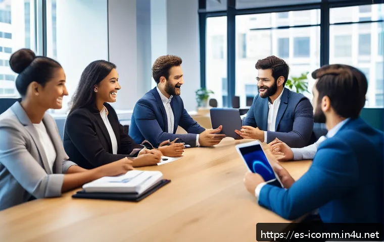 국제커뮤니케이션 글로벌 커리어 목표 설정 - A diverse international business team collaborating in a modern office setting, featuring profession...